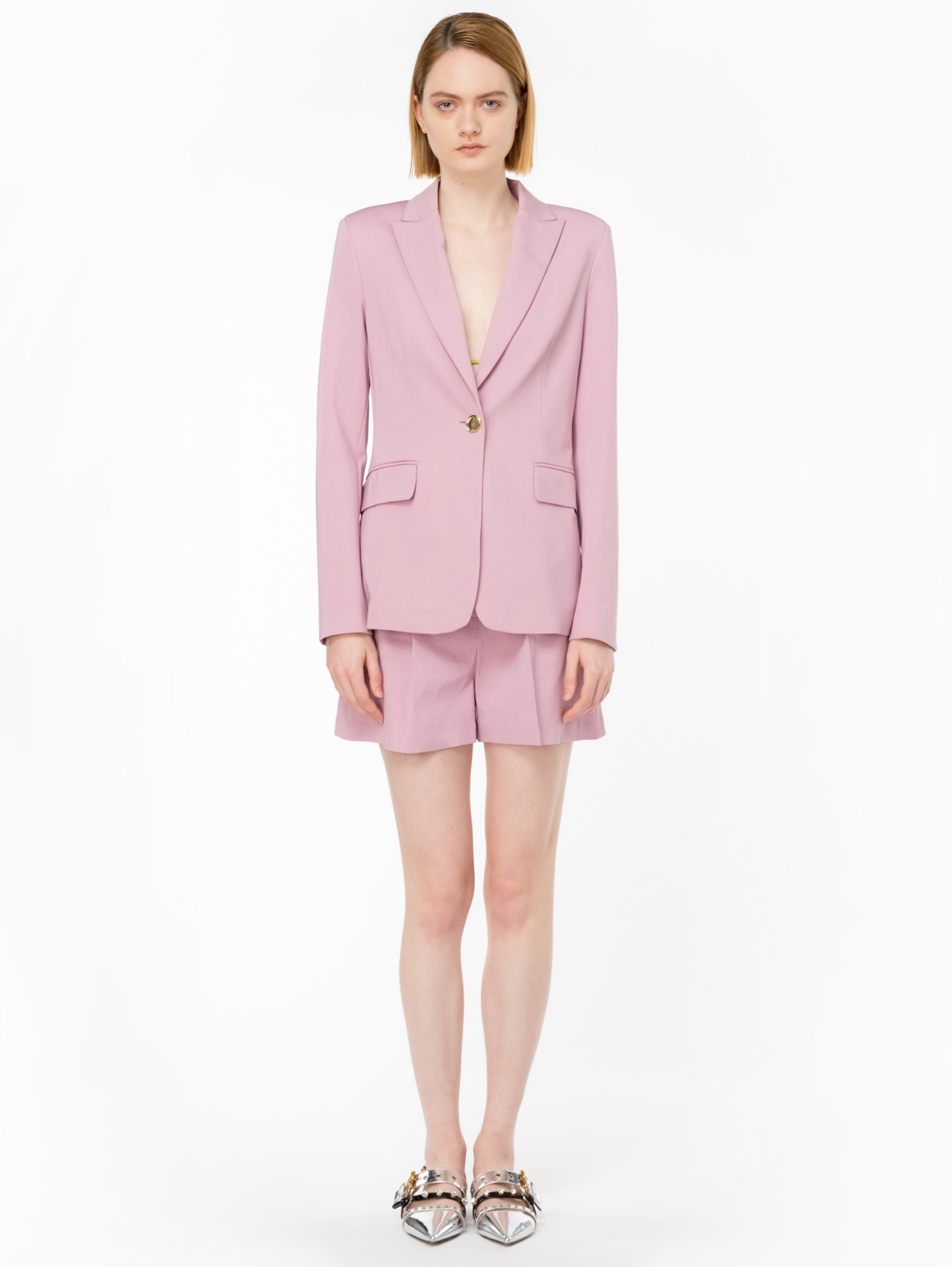 Single-breasted blazer in orchid fabric stitch
