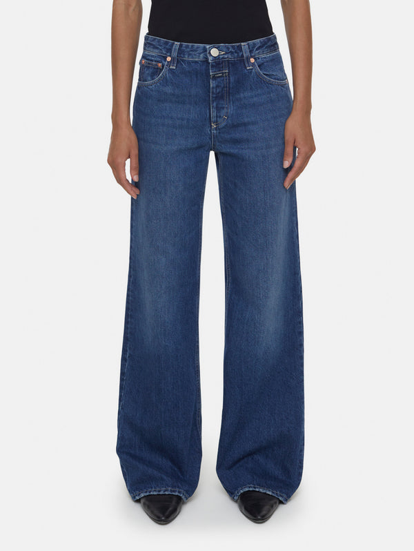 CLOSED-Jeans con Gamba Svasata Blu Medio-TRYME Shop