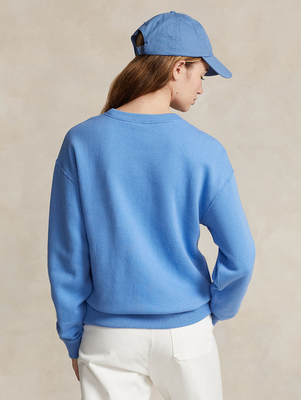 Blaues Rundhals-Sweatshirt mit entspannter Passform