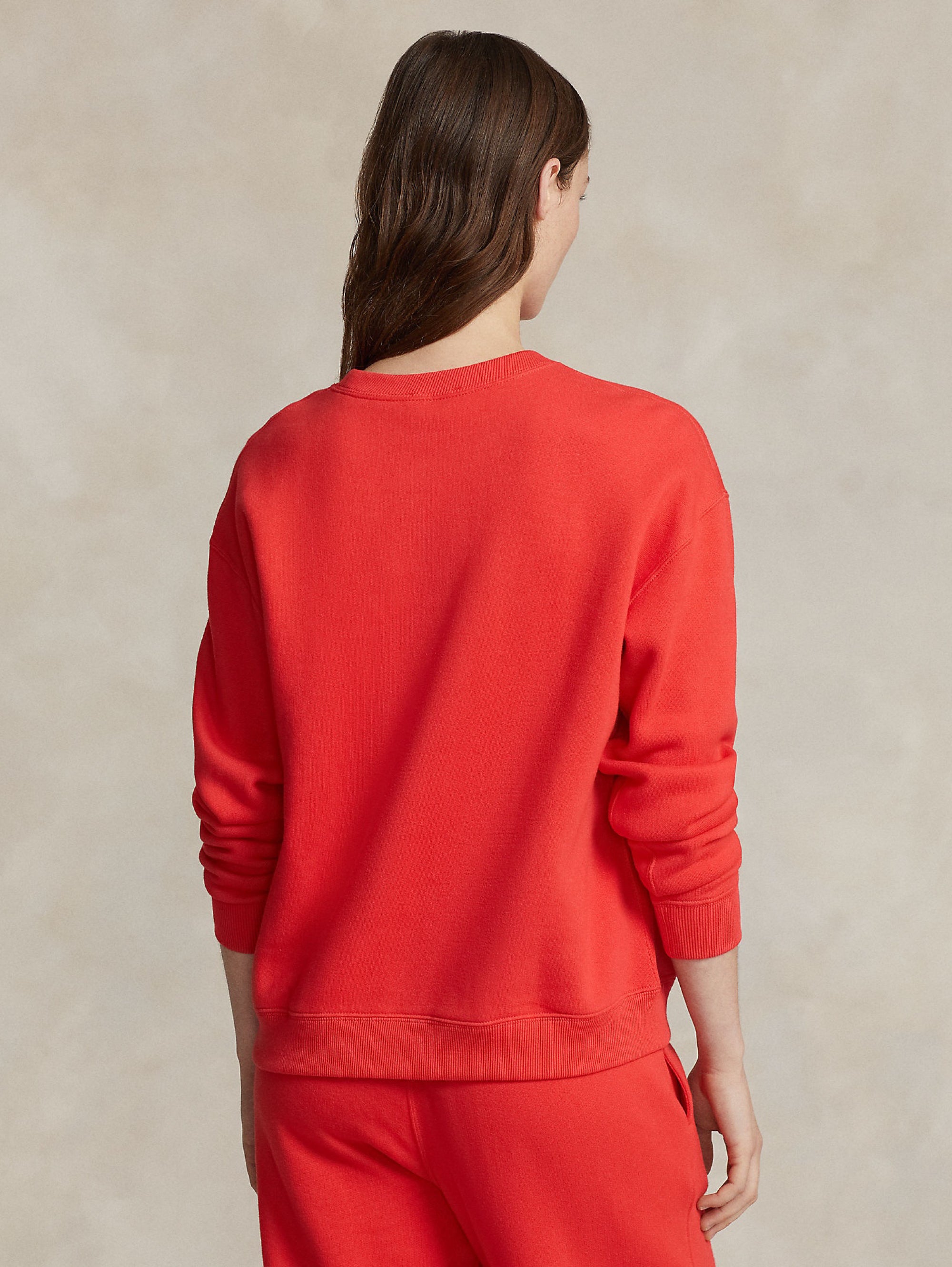 Relaxed Fit Red Crewneck Sweatshirt