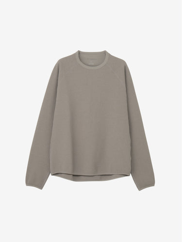 T-shirt Maniche Lunghe in Waffle Leggero Beige Arido