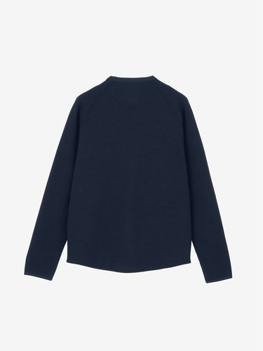 T-shirt Maniche Lunghe in Waffle Leggero Blu