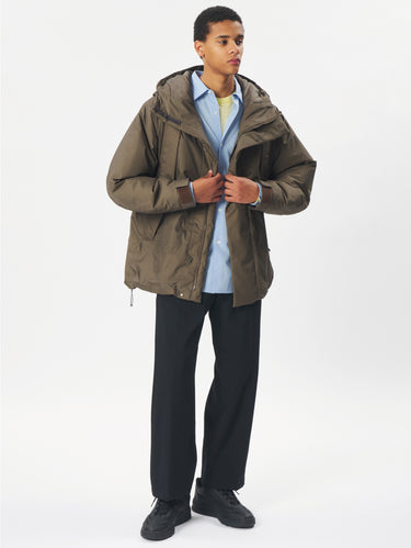 Parka Glade Imbottito in Nylon Multi Strato Verde