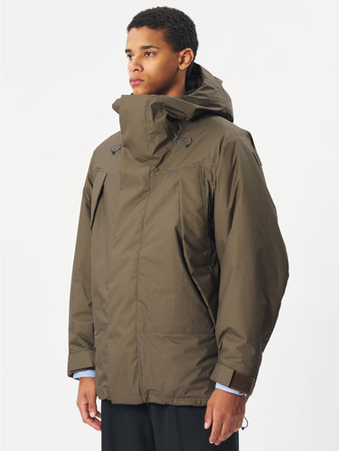 Parka Glade Imbottito in Nylon Multi Strato Verde