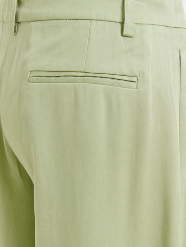 Maßgeschneiderte Hose mit Bundfalten in Grün