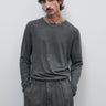CLOSED-Maglia Girocollo Maniche Lunghe in Lino Grigio-TRYME Shop
