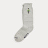 RALPH LAUREN-Calze imbottite Ricamate con Polo Bear Grigio-TRYME Shop