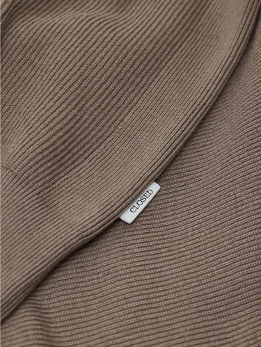 Pullover mit halbem Reißverschluss Beige