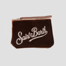 MC2 SAINT BARTH-Pochette Aline Velvet Logo in Strass Marrone-TRYME Shop