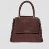 ORCIANI-Borsa Sveva a Mano Piccola in Pelle Scamosciata Burgundy-TRYME Shop