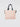 Borsa Essential in Canvas a Righe Bianco/Rosa