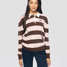 MC2 SAINT BARTH-Maglia Polo a Righe Misto Lana Rosa/Marrone-TRYME Shop