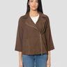 THE JACKIE-Chiodo in Pelle Scamosciata Marrone-TRYME Shop