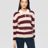MC2 SAINT BARTH-Maglia Polo a Righe Misto Lana Beige/Bordeaux-TRYME Shop