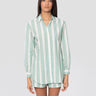 MC2 SAINT BARTH-Camicia in Cotone a Righe Verde/Bianco-TRYME Shop