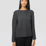 P.A.R.O.S.H.-Maglione Girocollo a Treccia Piatta con Strass Applicati Antracite-TRYME Shop