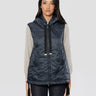 MAX MARA-Gilet Imbottito in Cameluxe con Cappuccio Blu-TRYME Shop
