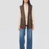 P.A.R.O.S.H.-Gilet in Pelle Doppiopetto Marrone-TRYME Shop