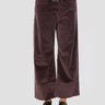 PINKO-Pantaloni Cropped in Velluto a Coste Bordeaux-TRYME Shop