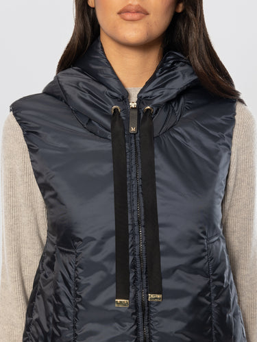 Padded Cameluxe Vest with Hood Blue