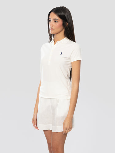 Slim Fit Polo in Piquet White