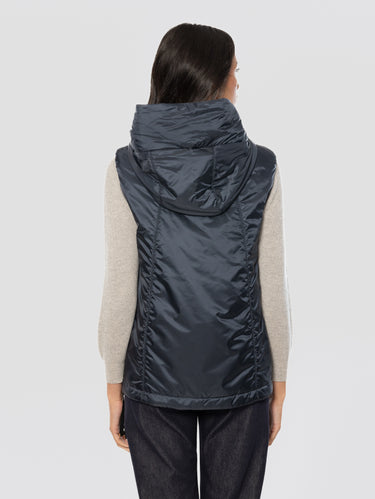 Padded Cameluxe Vest with Hood Blue