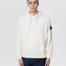 STONE ISLAND-Felpa con Cappuccio Tinta in Capo Avorio-TRYME Shop