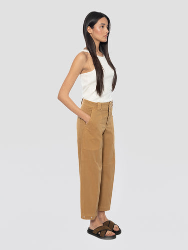 Ballonhosen aus Baumwoll-Twill Kastanie