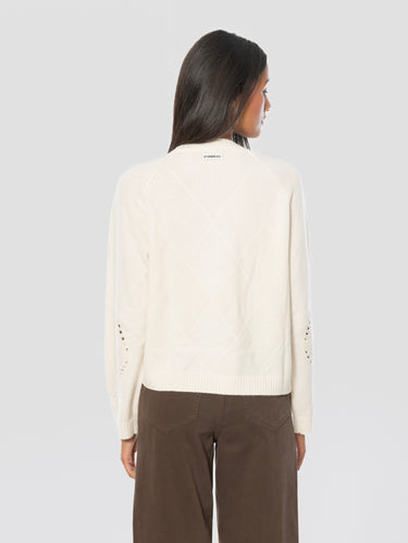 Pullover mit durchbrochenen Details in Beige