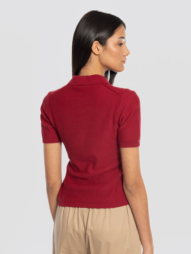 Polo Shirt with Buttons Magenta
