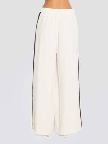 Cream/Brown Cady Pants with Side Stripe