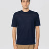 FILIPPO DE LAURENTIIS-Maglia Girocollo in Lino e Cotone Blu-TRYME Shop