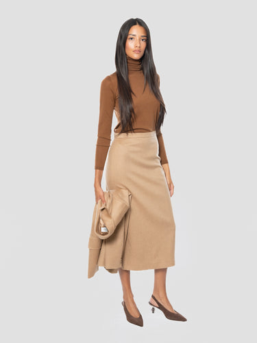 Gonna a Tubino in Cammello Beige