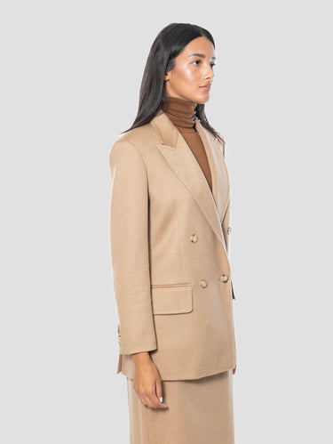 Doppelreihige Jacke in Kamelhaar