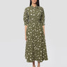 ESSENTIEL ANTWERP-Abito Chemisier in Fantasia Floreale Verde-TRYME Shop