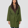 P.A.R.O.S.H.-Cappotto con Cintura in Lana Verde-TRYME Shop