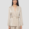 P.A.R.O.S.H.-Giacca Doppiopetto in Twill Beige-TRYME Shop