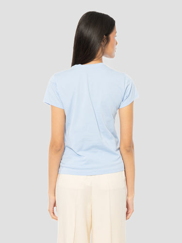 Ronde hals T-shirt van katoen lichtblauw