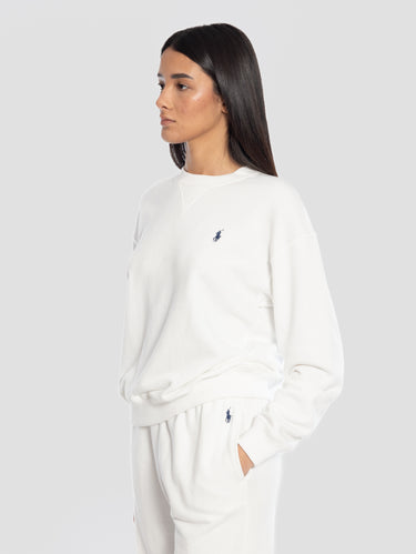 Leichter Rundhals-Sweatshirt Weiß