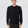 STONE ISLAND-Maglione Girocollo in Cotone a Costine Nero-TRYME Shop