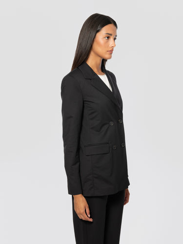 Doppelreihiger Blazer aus schwarzem Jersey