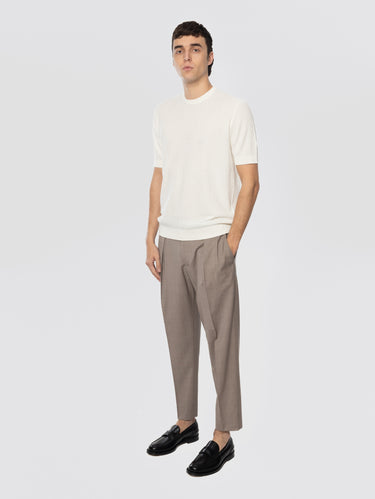Portobellos Trousers in Lightweight Wool Beige