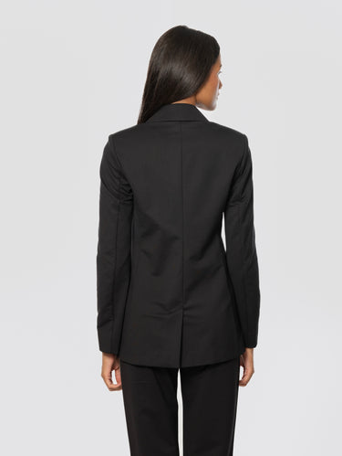 Doppelreihiger Blazer aus schwarzem Jersey