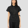 CLOSED-Camicia Manica Corta in Lino Nero-TRYME Shop