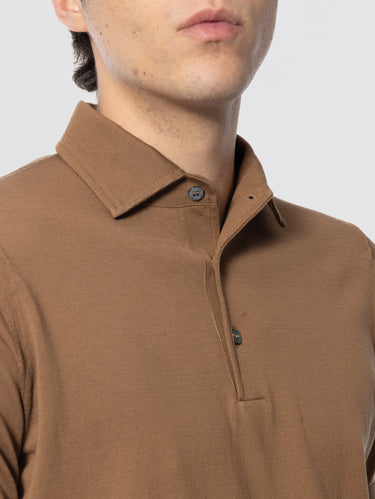 Polo van Katoen met Dubbel Doek Kraag Koloniaal