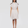 ERMANNO FIRENZE-Abito Midi in Mussola a Righe con Ricami Moro-TRYME Shop