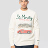 MC2 SAINT BARTH-Maglione in Misto Cashmere con Ricamo St. Moritz top of the World Bianco-TRYME Shop