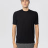 FILIPPO DE LAURENTIIS-T-shirt in Maglia di Cotone Crepe Nero-TRYME Shop
