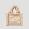 MC2 SAINT BARTH-Borsa Vanity Mini in Maglia con Shearling Marrone-TRYME Shop