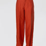 CLOSED-Pantaloni Ampi in Misto Lino e Viscosa Mattone-TRYME Shop